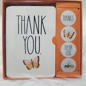 Rae Dunn Thank You Cards Set 12 card & Stickers